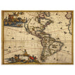 Ancient old illustrated map of America by Jacobum Meursium XVII Century