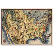 United States of America vintage old map by Miguel Covarrubias.