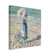 On the Beach Girl in Blue antique painting reproduction by Frederick Carl Frieseke