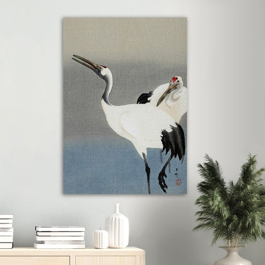 Two cranes by Ohara Koson