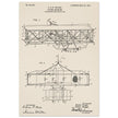 Flying machine patent 1906 by the Wright brothers. Vintage airplane.