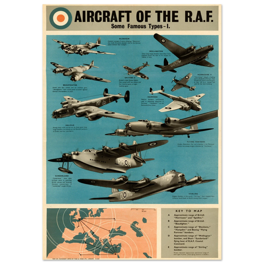 Aircraft of the R.A.F I Warplanes of the British Air Force II World War poster