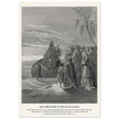Gustave Dore The Bible engraving print . Jesus preaching at the sea of Galilee .
