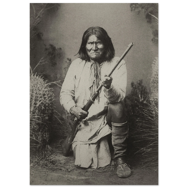 Geronimo Apache leader.  Portrait of native american indian.