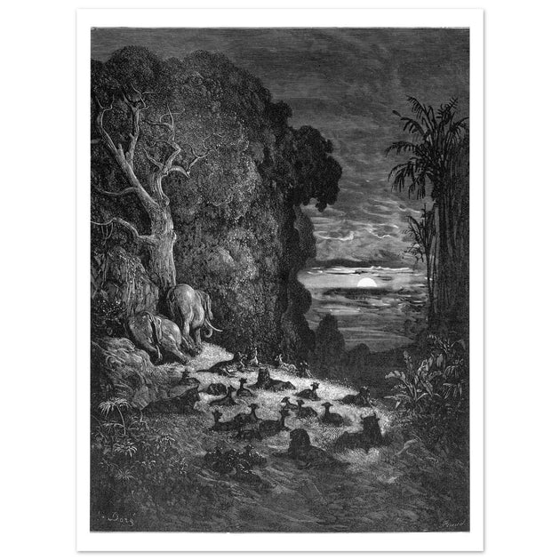Gustave Dore Paradise Lost engraving . The completion of Creation.