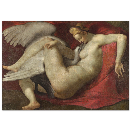 Leda and the Swan after Michelangelo 1530 copy of lost painting.