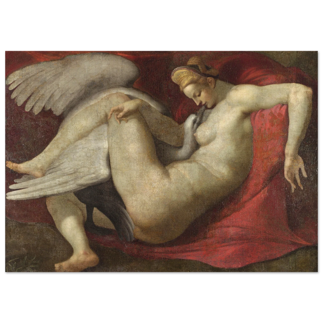 Leda and the Swan after Michelangelo 1530 copy of lost painting.