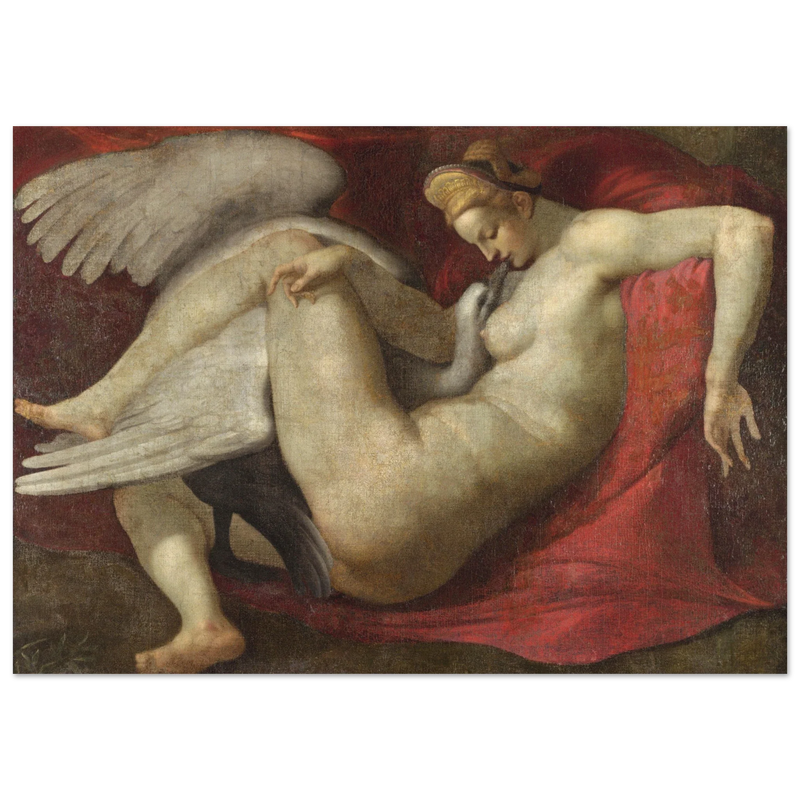 Leda and the Swan after Michelangelo 1530 copy of lost painting.