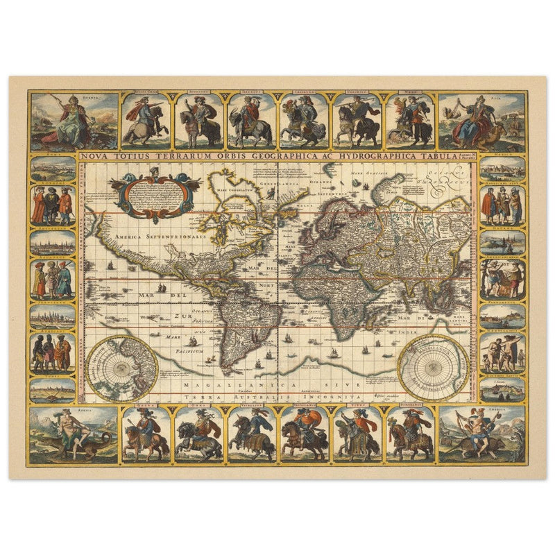 1652 Old World map Nova Totius Terrarum Orbis geographica ac hydrographica tabula by Nicolaes Visscher
