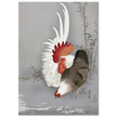 Rooster and chicken by Ohara Koson