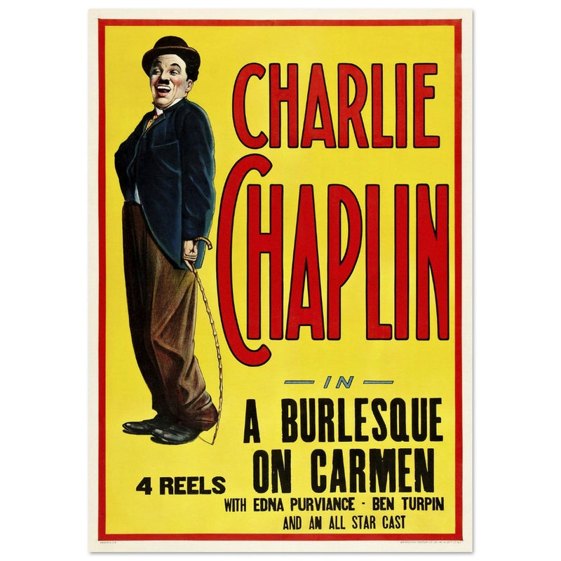 Charlie Chaplin A Burlesque on Carmen movie vintage poster.