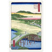 Sugatami Bridge, Omokage Bridge and the Gravel Pit at Takata by Utagawa Hiroshige, japanese woodblock  artist