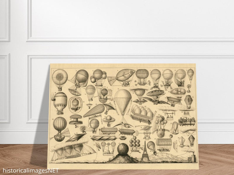 Historic balloons, airships, and other flying machines.