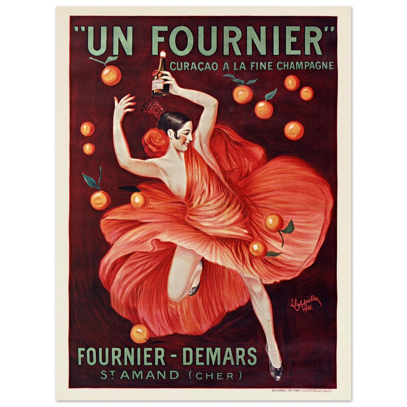 Un Fournier curaçao a la fine champagne advertising vintage poster by Leonetto Cappiello.