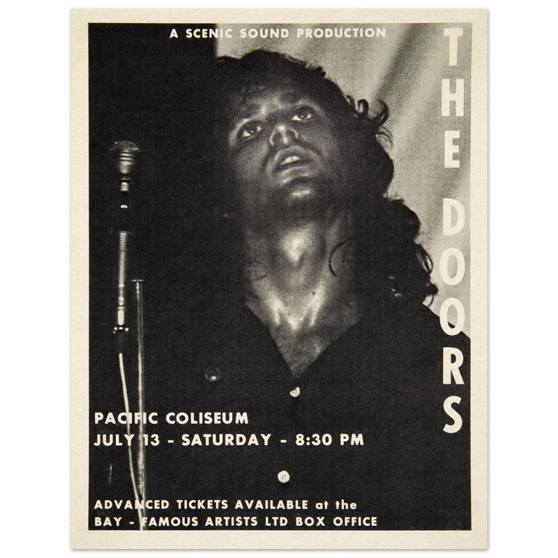 The Doors concert poster at the Pacific Coliseum Vancouver Canada 1968. decoor.