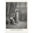 Gustave Dore The Bible engraving print . Jesus raising up the daughter of Jairus miracle .