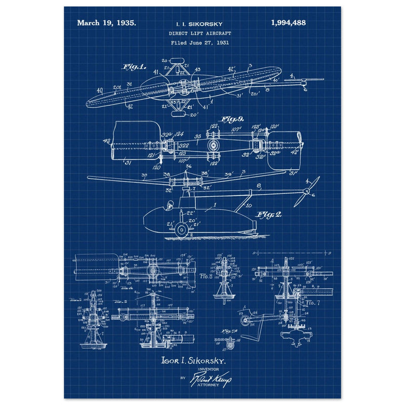 Direct Lift Aircraft patent by Sikorsky. Helicopter ancestor