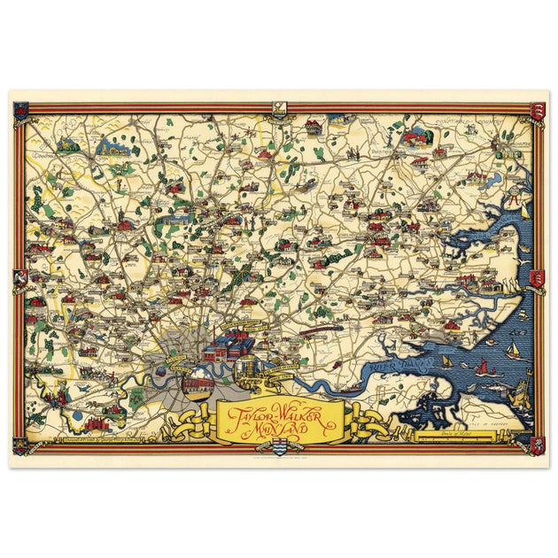 United Kindon Greater London vintage map  by Taylor Walker & Co.