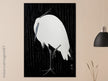 Egret in the rain by Ohara Koson woodblock print