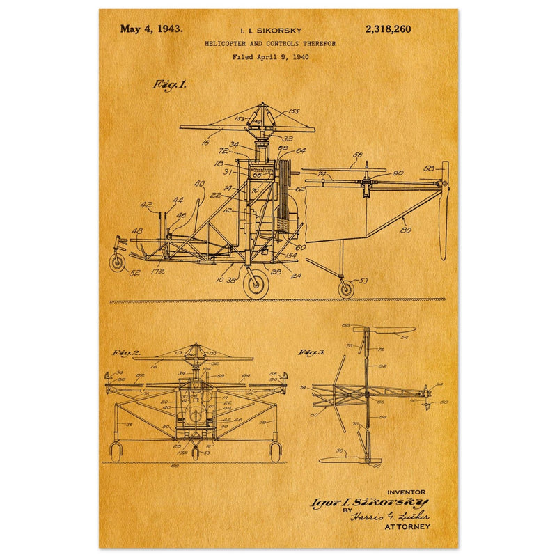 Helicopter patent by Igor Sikorsky