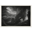 John Martin Paradise Lost vintage mezzoting engraving . Adam and Eve Driven Out of Paradise.