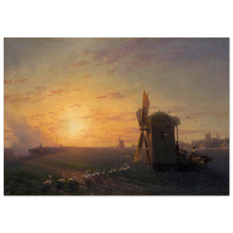 Steppe at sunset by Ivan Aivazovsky.