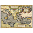 Ancient map of Europe and Asia tracing the sea route to Troy across the Mediterranean sea by Abraham Ortelius
