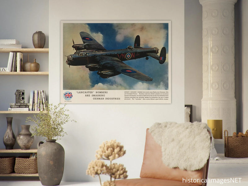 Lancaster Bombers vintage poster reproduction