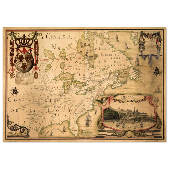 North America map. Canada, ou Nouvelle France by Jean-Baptiste Louis Franquelin