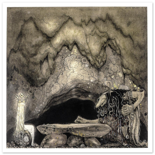 John Bauer illustration for the fairy tale The Boy and the trolls by Walter Stenstrom.