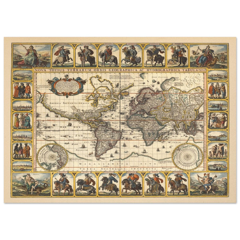 1652 Old World map Nova Totius Terrarum Orbis geographica ac hydrographica tabula by Nicolaes Visscher