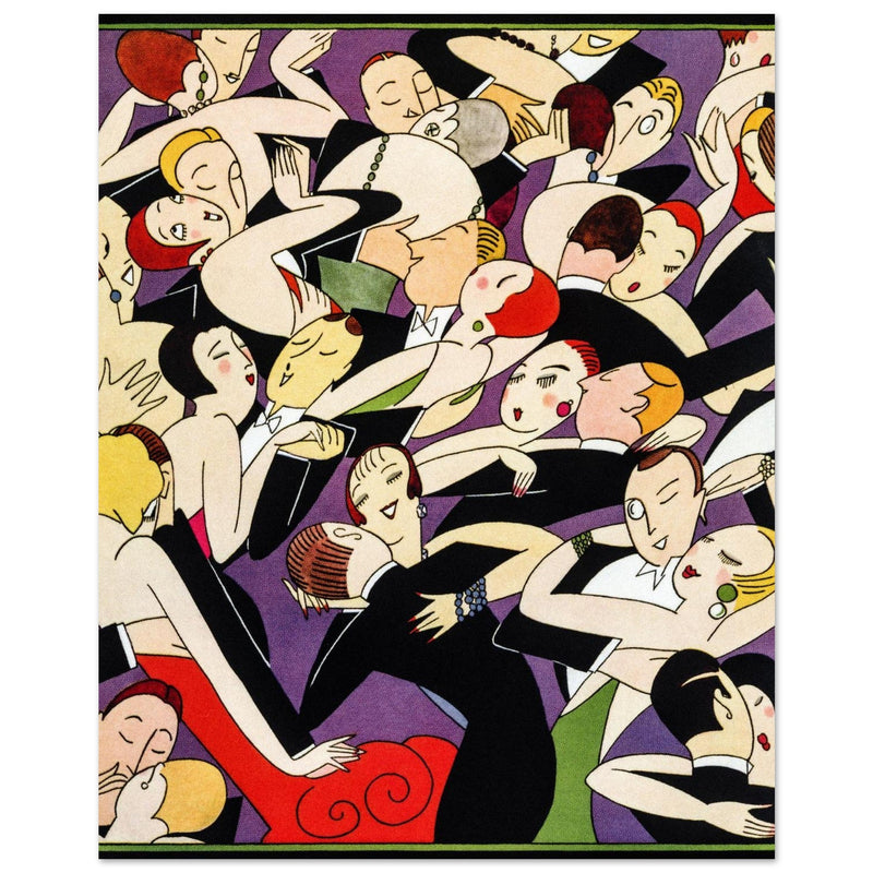Anne Harriet Fish vintage illustration Dancing couples in ball room for a fashion magazine cover.
