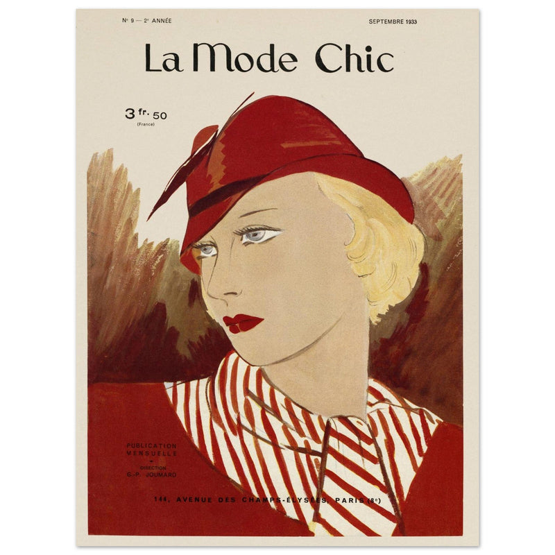 La Mode Chic old vintage fashion magazine cover from the 30s.