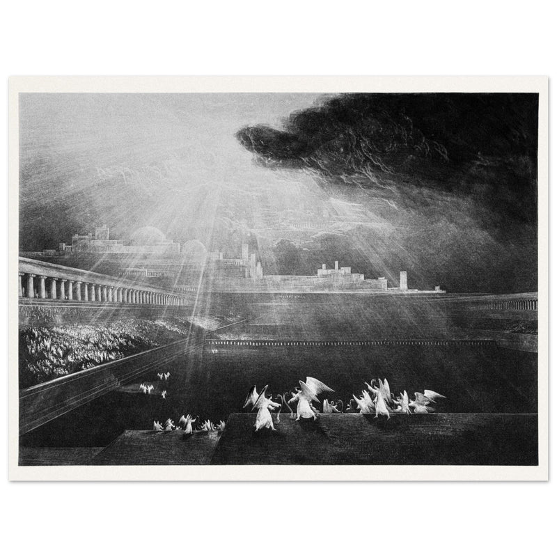John Martin mezzotint engraving . Paradise Lost. The Courts of God .