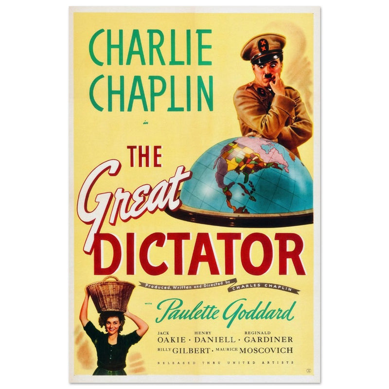 The Great Dictator Charlie Chaplin movie poster.