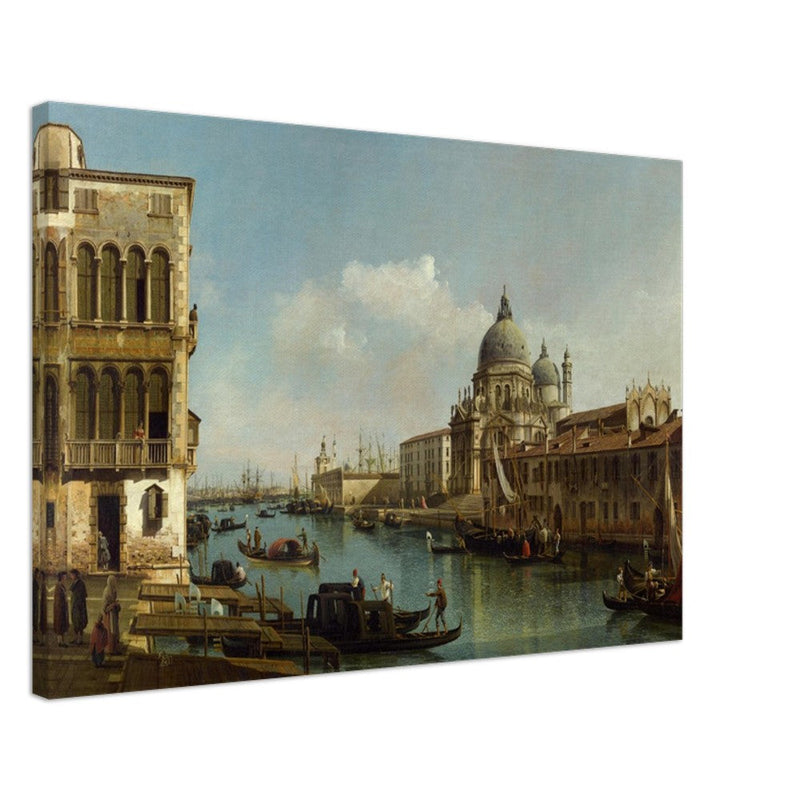 Grand Canal and Santa Maria della Salute in Venice Italy. Antique painting by Bernardo Bellotto 1743.