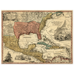 Ancient map of North America. Regni Mexicani seu Novae Hispaniae, Ludovicianae, N. Angliae, Carolinae, Virginae et Pennsylvaniae by Johann Baptist Homann