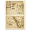 Leonardo da Vinci Atlantic Codex (Codex Atlanticus) Giant crossbow drawing reproduction.