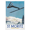 St Moritz vintage travel poster.  Skiing destination