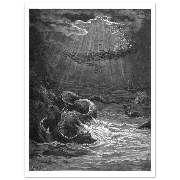 Gustave Dore Paradise Lost engraving . The moment of Creation.