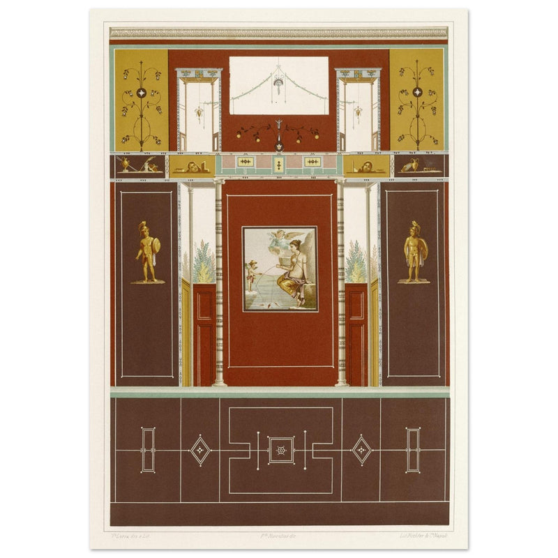 Mural frescoes paintings in Pompeii engravings by Fausto and Felice Niccolini.