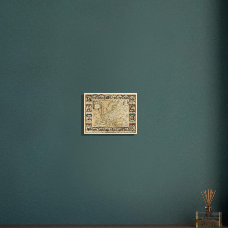Ancient antique map of Europe. The map is devided in empires and realms.  poster.