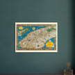 Old map of Manhattan New York City. Antique map reproduction of Manhattan of the 20's