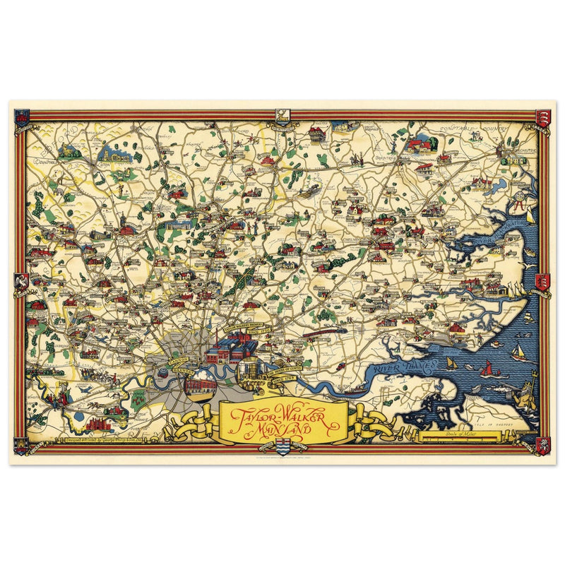 United Kindon Greater London vintage map  by Taylor Walker & Co.