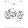 Vintage motorcycle patent by William S Harley founder of harley davidson.