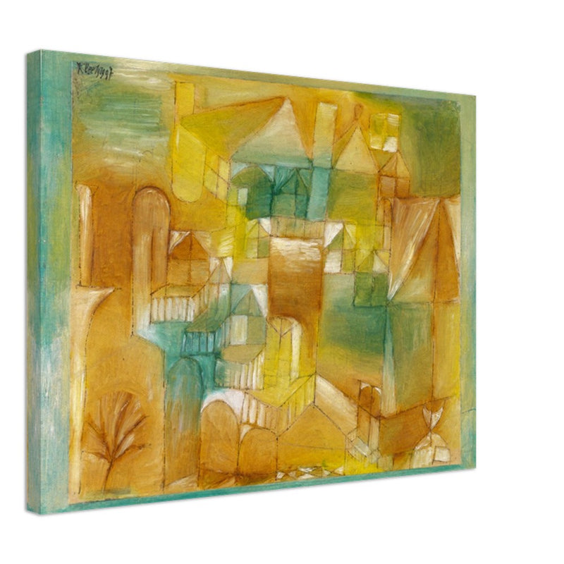 Paul Klee Fascsade brown green 1919. Modern abstract painting.    and redesigned wallart