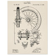 Vehicle whell patent illustration. Vintage drawing .