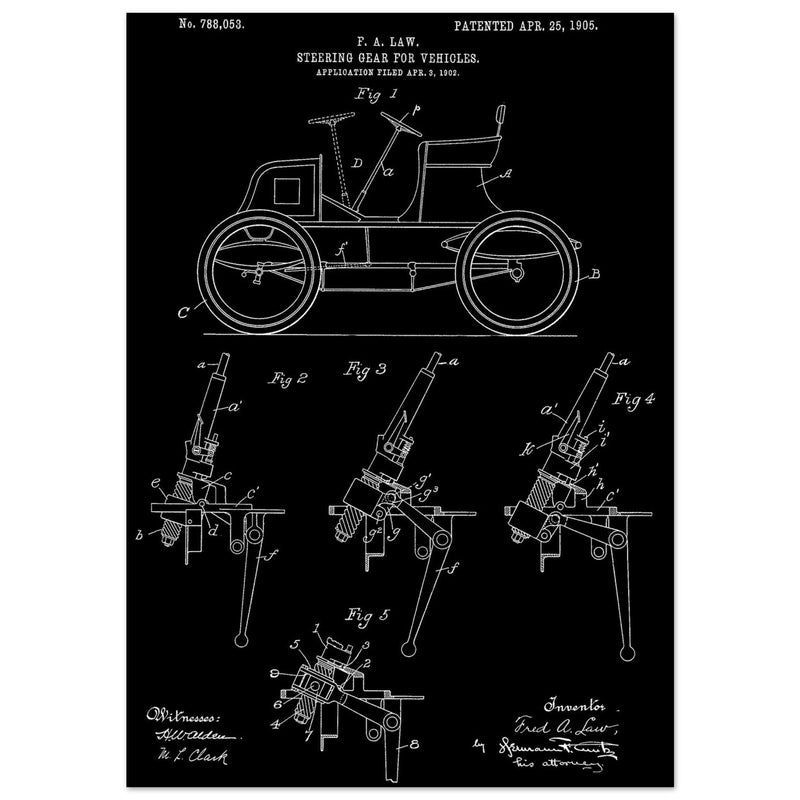 Steering Gear for vehicles patent illustration.