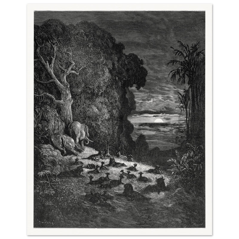Gustave Dore Paradise Lost engraving . The completion of Creation.