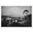 John Martin Paradise Lost Heaven – the Rivers of Bliss. Vintage mezzotint engraving .